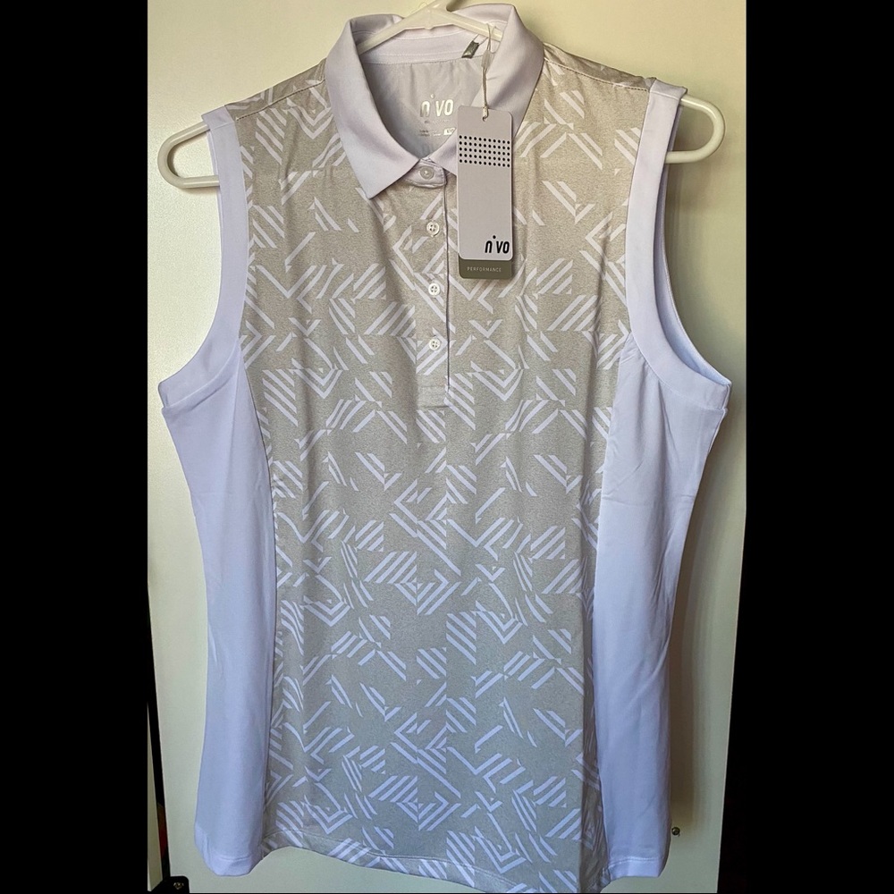 NWT NIVO SPORTS HAVEN SLEEVELESS POLO SHIRT Size: Large Golf/Tennis